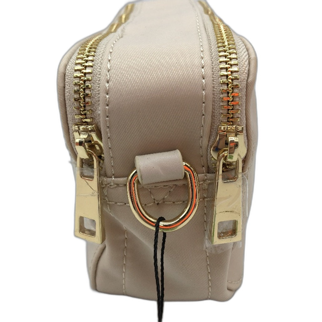 Peta And Jain Cream Beige Golden Zipper Small Crossbody Bag Multi-Pocket NEW