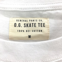 General Pants O.G Skate White Cotton Short Sleeve Tee Shirt Mens Size Medium NEW
