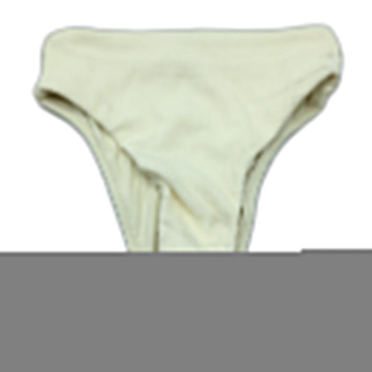 Subtitled Rib High Waist Almond White Brief Swim Bottoms Ladies Size XL NEW