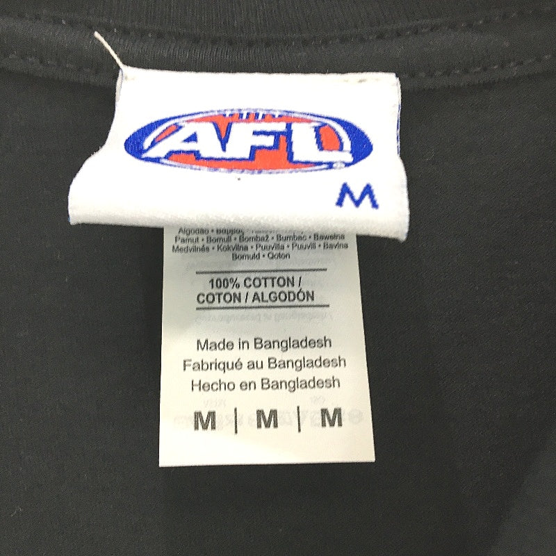 Essondon Bombers AFL Indiginous Print 100% Cotton Black T-Shirt Mens Size M NEW