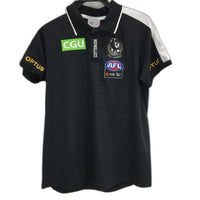 Cotton On AFL Collingwood Magpies Black Media Polo Top Ladies Size 16 NEW
