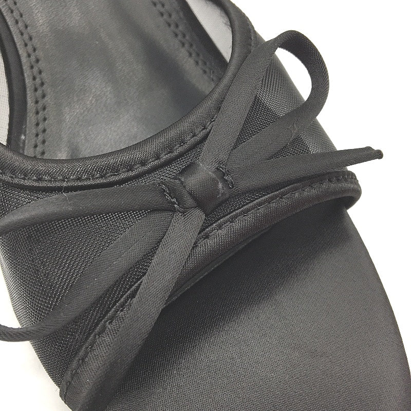 Galindopia Black Mesh Bow Accented Kitten Mule Heels Ladies Size EU 38 NEW