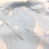 Peter Alexander Pretty Bow Baby Blue Cotton Romper Size Newborn NEW