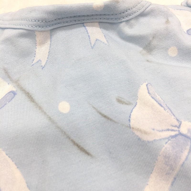 Peter Alexander Pretty Bow Baby Blue Cotton Romper Size Newborn NEW