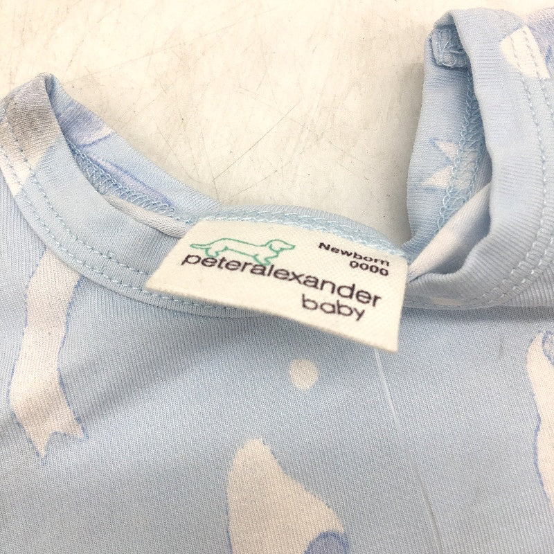 Peter Alexander Pretty Bow Baby Blue Cotton Romper Size Newborn NEW