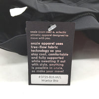 Onzie Warrior Wire Free Black Compression Padded Bra Ladies Size M/L NEW