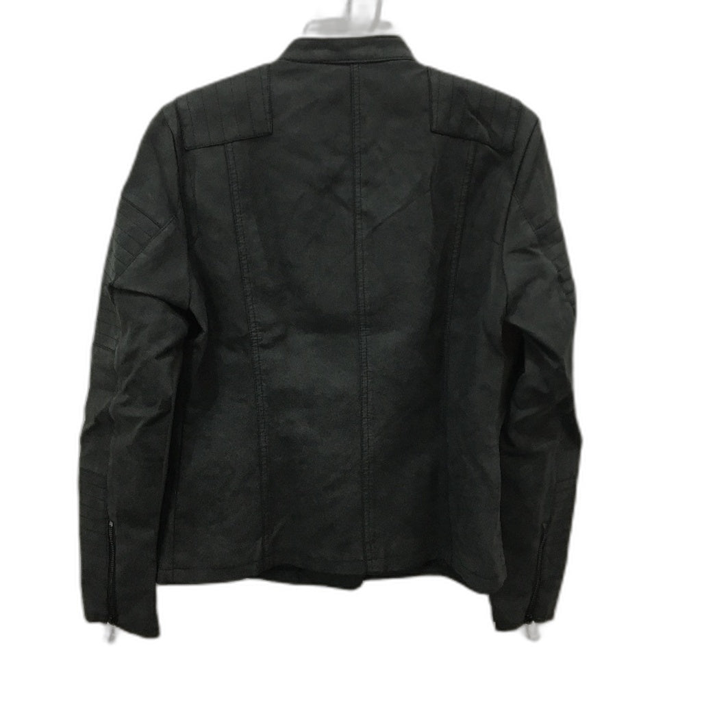 ONLY Lava Faux Leather Short Biker Jacket Asymmetrical Zip Womens Size 42/14 NEW
