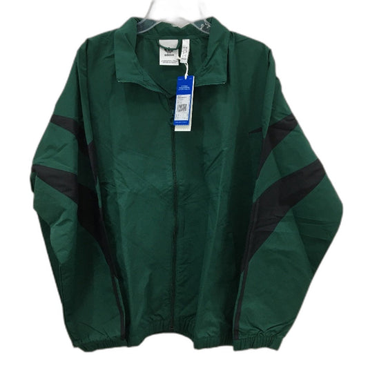 Adidas Shark Woven Stripe Stand Collar Green Track Jacket Mens Size Large NEW