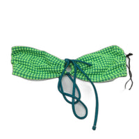 Insight Green Ginham 2 Way Bandeau Gold Clasp Bikini Top Size M NEW
