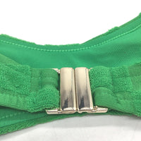 Insight Apple Green Check Terry Towelling Gold Clasp Bikini Top Size XS NEW