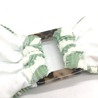 Subtitled Green White Ribbed Textrued String Bikini Top Ladies Size Small NEW