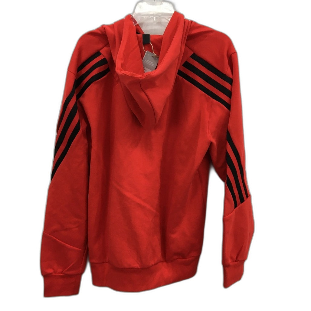 Adidas Future Icons Red 3 Stripes Full Zip Hoodie Mens Size Large NEW