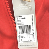 Adidas Future Icons Red 3 Stripes Full Zip Hoodie Mens Size Large NEW