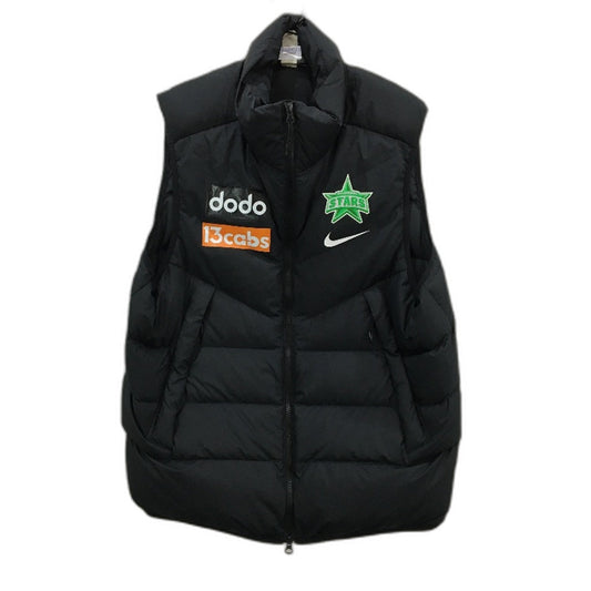 Nike Melbourne Stars Sponsor Print Black Down Puffer Vest Mens Size Size XL