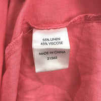 Grae Linen Blend Pink Shortsleeve Summer V Neck Midi Dress Ladies Size 12