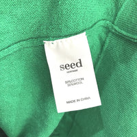 Seed Heritage Thin V-Neck Green Knitted Wool Blend Sweater Ladies Size Medium