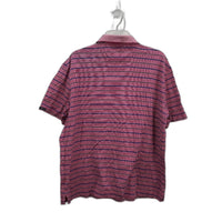 Gazman Pink Striped Double Mercerised Cotton Polo Shirt Mens Size Large