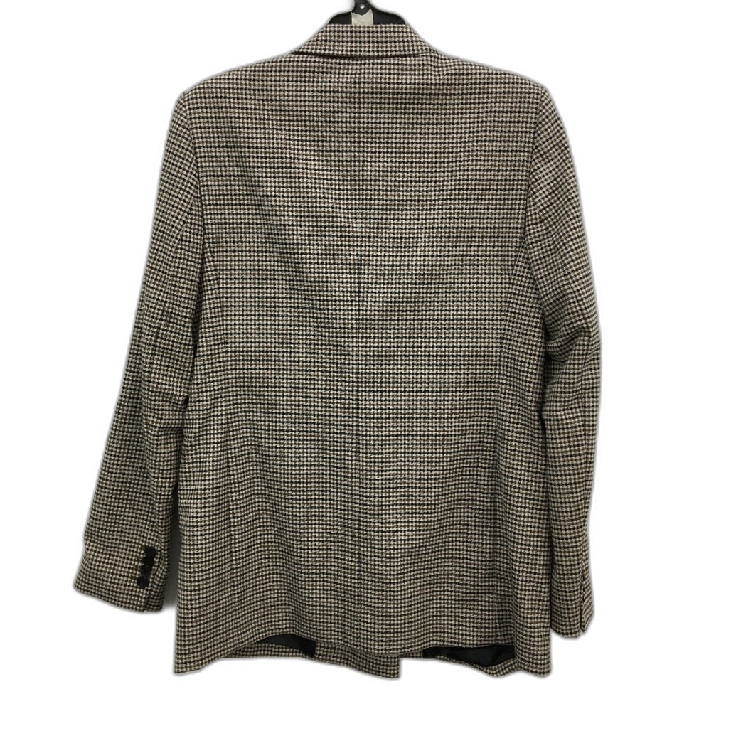 Zara Double Breated Brown Houndstooth Blazer Jacket Ladies Size Medium