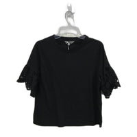 Suzanne Grae Black Lace Short Sleeve Black Crop Top Ladies Size XS NEW