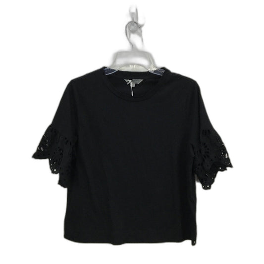 Suzanne Grae Black Lace Short Sleeve Black Crop Top Ladies Size XS NEW