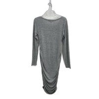 Ripe Maternity Ruched Side Grey Marle Long Sleeve Midi Dress Ladies Size Small