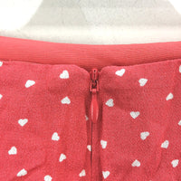 The Fifth Label Heart Pattern Red Frill Hem Mini Skirt Ladies Size XL