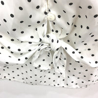 Zara Trafaluc White Dotted Tie Front Sleeveless Blouse Ladies Size XL