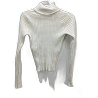 Glassons Rib Slim Fit White Turtleneck Longsleeve Top Ladies Size Small