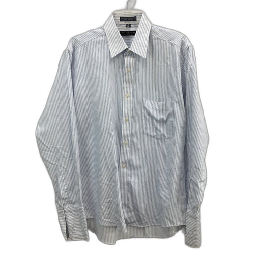Geoffrey Beene Cotton Blend Blue Stripe L/Sleeve Dress Fitted Shirt Mens Size 41