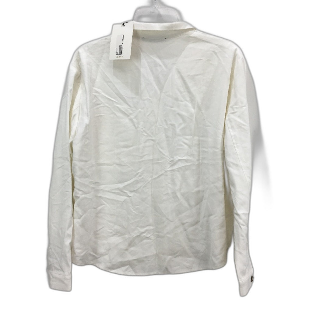 Mix & Max White Helena Wide Style Collard Button Up Shirt Ladies Size Small NEW