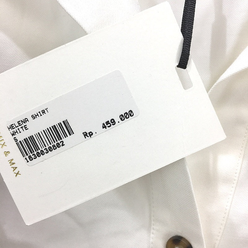 Mix & Max White Helena Wide Style Collard Button Up Shirt Ladies Size Small NEW