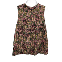 Sussan Pink Green Leaf Sleeveless Swing Style Top Ladies Size 14 NEW