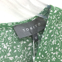 Tokito Meadow Dreams Green Floral Shortsleeve Mini Dress Ladies Size AU 10 NEW
