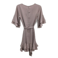 Tussah Cecilia Ruffle Mid Sleeve Lavender Belted Mini Dress Ladies Size 6