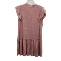 Grab Denim Plain Blocky Linen Blend Blush Pink Mini Dress Ladies Size 10 NEW