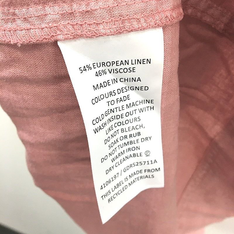 Grab Denim Plain Blocky Linen Blend Blush Pink Mini Dress Ladies Size 10 NEW