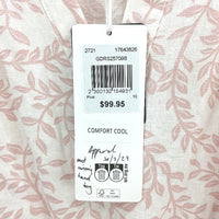 Grab Denim Pink Petal Foliage Linen Blend Tiered Midi Dress Ladies Size 10 NEW