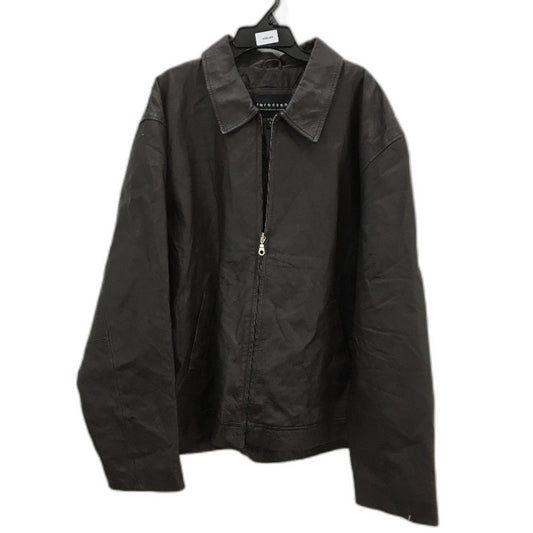 Taro Cash Chocoalte Brown Genuine Leather Fully Lined Zip Up Jacket Mens Size XL