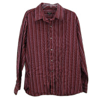 Scandale Slim Italian 100% Cotton Pink & Red Stripe L/Sleeve Shirt Mens Size XL
