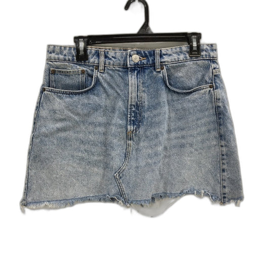 Zara Mid Blue Wash Raw Hem 100% Denim Mini Skirt Ladies Size Large