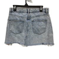 Zara Mid Blue Wash Raw Hem 100% Denim Mini Skirt Ladies Size Large