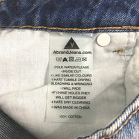 Abrand Jeans Blue Wash Raw Hem 100% Denim Mini Skirt Ladies Size 9 / 27