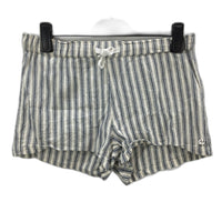 Rip Curl 100% Cotton Navy Stripe Drawstring Waist Summer Shorts Ladies Size M