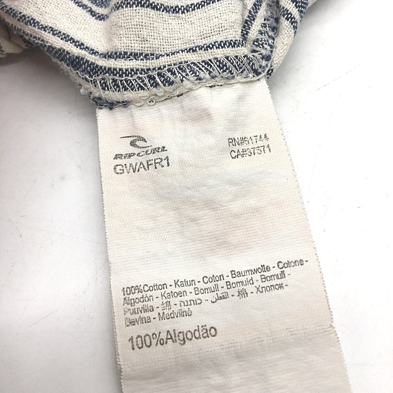Rip Curl 100% Cotton Navy Stripe Drawstring Waist Summer Shorts Ladies Size M
