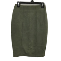 Tussah Olive Green Soft Suede Feel Zip Up Knee Length Skirt Ladies Size 8