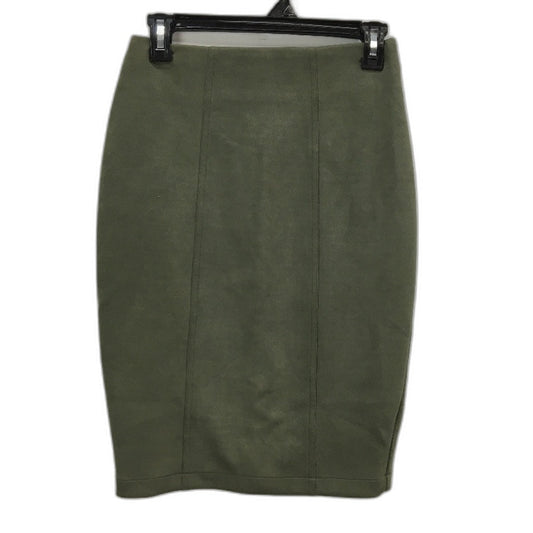 Tussah Olive Green Soft Suede Feel Zip Up Knee Length Skirt Ladies Size 8