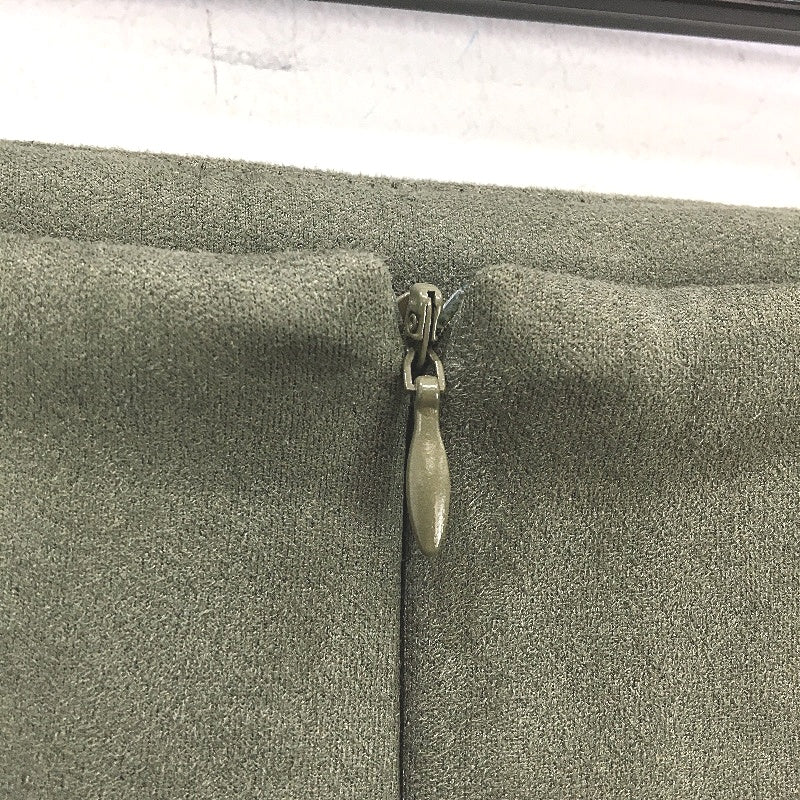Tussah Olive Green Soft Suede Feel Zip Up Knee Length Skirt Ladies Size 8