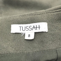 Tussah Olive Green Soft Suede Feel Zip Up Knee Length Skirt Ladies Size 8