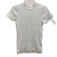 Seed Heritage Cream Grey Fleck Ribbed Basic Cotton T-Shirt Ladies Size Small