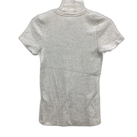 Seed Heritage Cream Grey Fleck Ribbed Basic Cotton T-Shirt Ladies Size Small